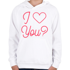 PRINTFASHION I love you - Gyerek kapucnis pulóver - Fehér