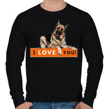 PRINTFASHION I LOVE YOU (NÉMETJUHÁSZ) - Férfi pulóver - Fekete férfi pulóver, kardigán