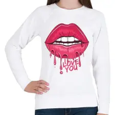PRINTFASHION I love you - Női pulóver - Fehér női pulóver, kardigán