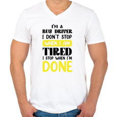 PRINTFASHION I'm a bus driver - Férfi V-nyakú póló - Fehér