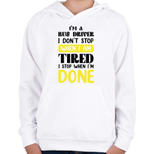 PRINTFASHION I'm a bus driver - Gyerek kapucnis pulóver - Fehér gyerek pulóver, kardigán