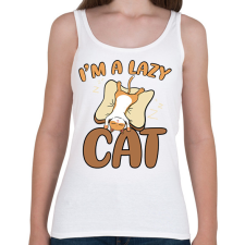 PRINTFASHION I'm a lazy cat - Női atléta - Fehér női trikó