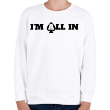 PRINTFASHION I'm all in - Gyerek pulóver - Fehér gyerek pulóver, kardigán
