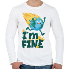 PRINTFASHION I'm fine - Férfi hosszú ujjú póló - Fehér férfi póló