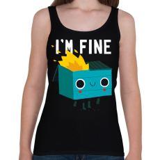 PRINTFASHION I'm fine - szemetes - Női atléta - Fekete