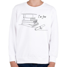 PRINTFASHION I'm free - Diplomás minta - Gyerek pulóver - Fehér gyerek pulóver, kardigán