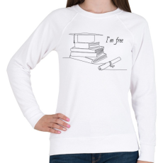PRINTFASHION I'm free - Diplomás minta - Női pulóver - Fehér
