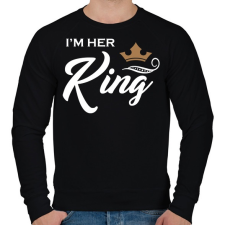 PRINTFASHION I'M HER KING - Férfi pulóver - Fekete férfi pulóver, kardigán