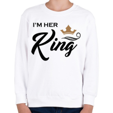 PRINTFASHION I'M HER KING - Gyerek pulóver - Fehér
