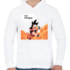 PRINTFASHION I'm hungry - Férfi kapucnis pulóver - Fehér férfi pulóver, kardigán