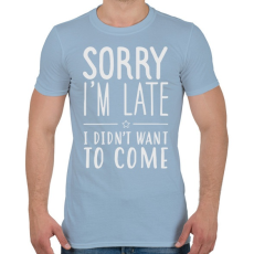 PRINTFASHION I'm late - Férfi póló - Világoskék