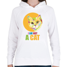PRINTFASHION I'm not a cat  - Női kapucnis pulóver - Fehér női pulóver, kardigán