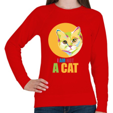 PRINTFASHION I'm not a cat - Női pulóver - Piros női pulóver, kardigán