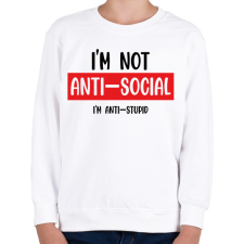 PRINTFASHION I'm not anti-social (black) - Gyerek pulóver - Fehér gyerek pulóver, kardigán