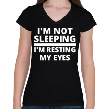 PRINTFASHION i'm not - Női V-nyakú póló - Fekete női póló