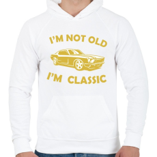 PRINTFASHION I'm not old - Férfi kapucnis pulóver - Fehér