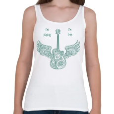 PRINTFASHION I'm playing, I'm free - Gitáros minta - Női atléta - Fehér