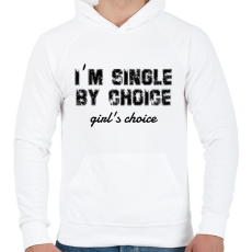 PRINTFASHION I'm single by choice - black - Férfi kapucnis pulóver - Fehér