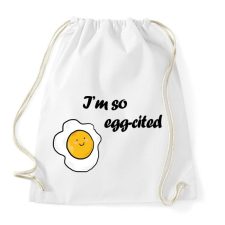 PRINTFASHION I'm so egg-cited - Sportzsák, Tornazsák - Fehér tornazsák