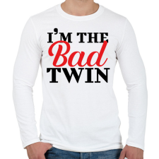 PRINTFASHION I'm the bad twin - Férfi hosszú ujjú póló - Fehér férfi póló