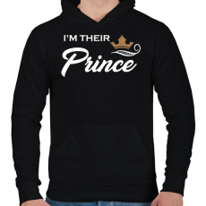 PRINTFASHION I'M THEIR PRINCE - Férfi kapucnis pulóver - Fekete