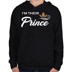 PRINTFASHION I'M THEIR PRINCE - Gyerek kapucnis pulóver - Fekete