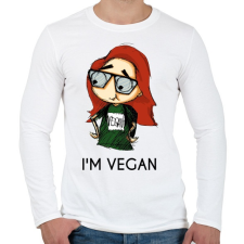 PRINTFASHION I m vegan - Férfi hosszú ujjú póló - Fehér férfi póló