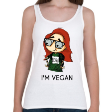 PRINTFASHION I m vegan - Női atléta - Fehér női trikó
