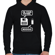 PRINTFASHION I m Your Father Usb - Férfi kapucnis pulóver - Fekete férfi pulóver, kardigán