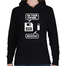 PRINTFASHION I m Your Father Usb - Női kapucnis pulóver - Fekete női pulóver, kardigán