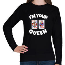 PRINTFASHION I'M YOUR QUEEN - Női pulóver - Fekete női pulóver, kardigán