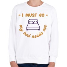 PRINTFASHION I must go - Gyerek pulóver - Fehér gyerek pulóver, kardigán