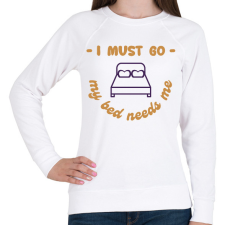 PRINTFASHION I must go - Női pulóver - Fehér női pulóver, kardigán