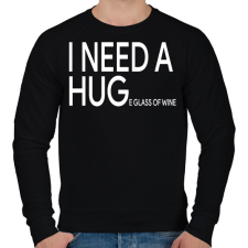 PRINTFASHION I NEED A HUGe glass of wine - Férfi pulóver - Fekete férfi pulóver, kardigán