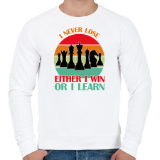 PRINTFASHION I never lose - Férfi pulóver - Fehér férfi pulóver, kardigán