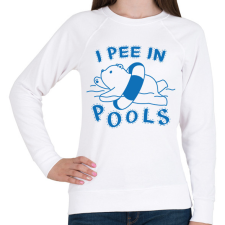 PRINTFASHION I pee in pools - Női pulóver - Fehér női pulóver, kardigán