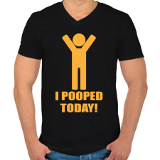 PRINTFASHION I pooped today! - Férfi V-nyakú póló - Fekete férfi póló