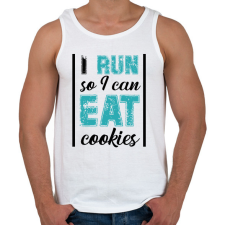 PRINTFASHION I run so I can eat cookies - Férfi atléta - Fehér atléta, trikó