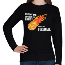 PRINTFASHION I said I cast Fireball - Női pulóver - Fekete női pulóver, kardigán