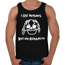 PRINTFASHION I see humans but no humanity - Férfi atléta - Fekete atléta, trikó