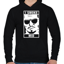 PRINTFASHION I Smoke Mid - Férfi kapucnis pulóver - Fekete férfi pulóver, kardigán