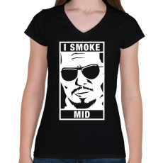 PRINTFASHION I Smoke Mid - Női V-nyakú póló - Fekete