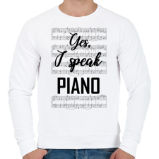 PRINTFASHION I speak piano - Férfi pulóver - Fehér férfi pulóver, kardigán