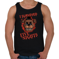 PRINTFASHION I survived five nights - Férfi atléta - Fekete atléta, trikó