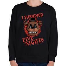 PRINTFASHION I survived five nights - Gyerek pulóver - Fekete