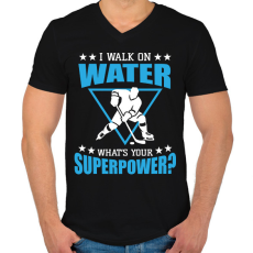 PRINTFASHION I walk on water - Férfi V-nyakú póló - Fekete