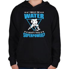 PRINTFASHION I walk on water - Gyerek kapucnis pulóver - Fekete