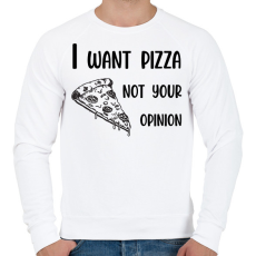 PRINTFASHION I want pizza - Telefontok - Férfi pulóver - Fehér