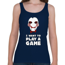 PRINTFASHION I want to play a game - Női atléta - Sötétkék női felső