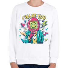 PRINTFASHION I want you 80-as évek - Gyerek pulóver - Fehér gyerek pulóver, kardigán